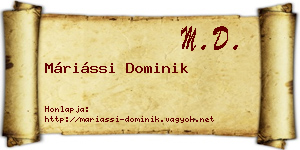 Máriássi Dominik névjegykártya
